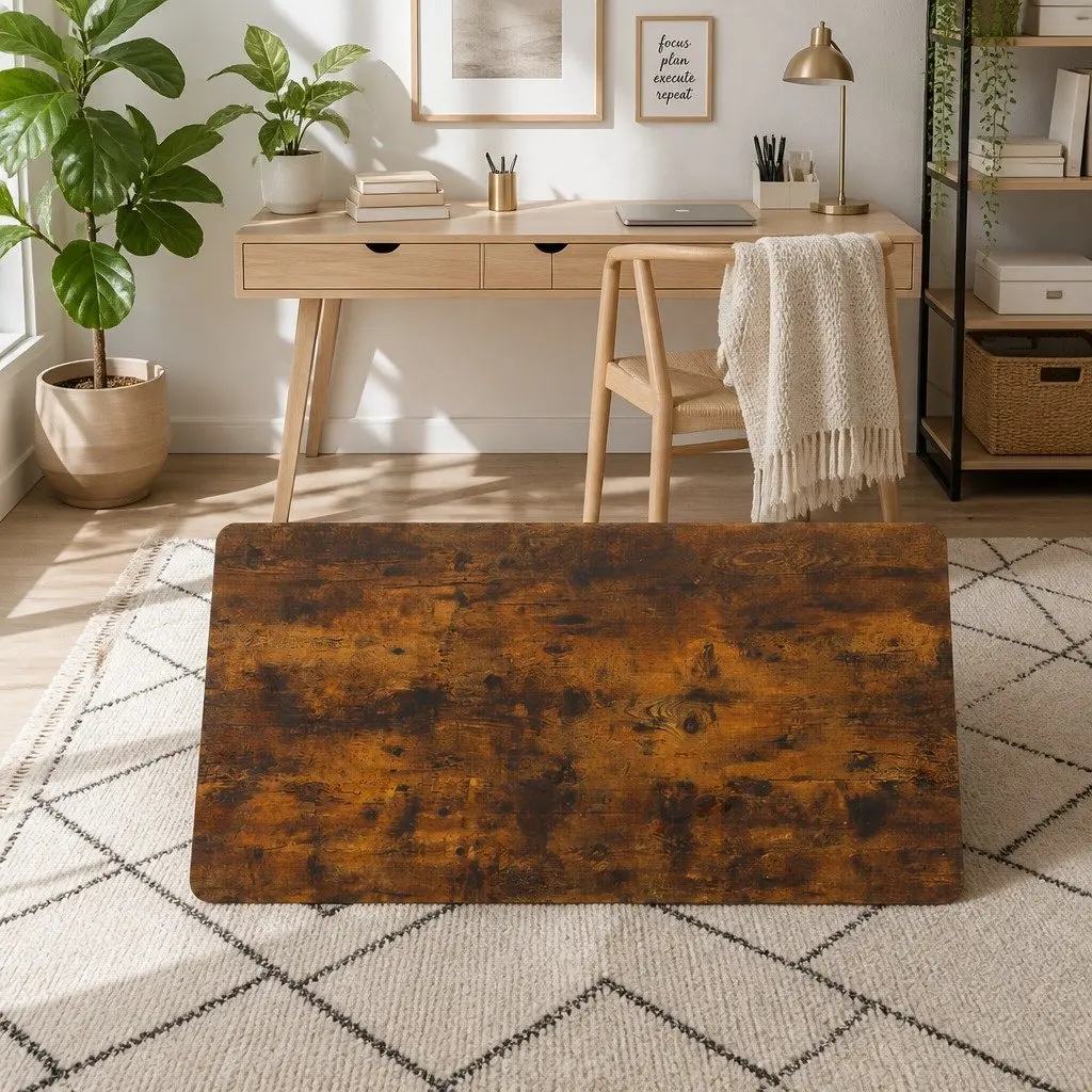 Standing Desk Top Rustic Brown 140cm x 70cm Office Workspace Surface