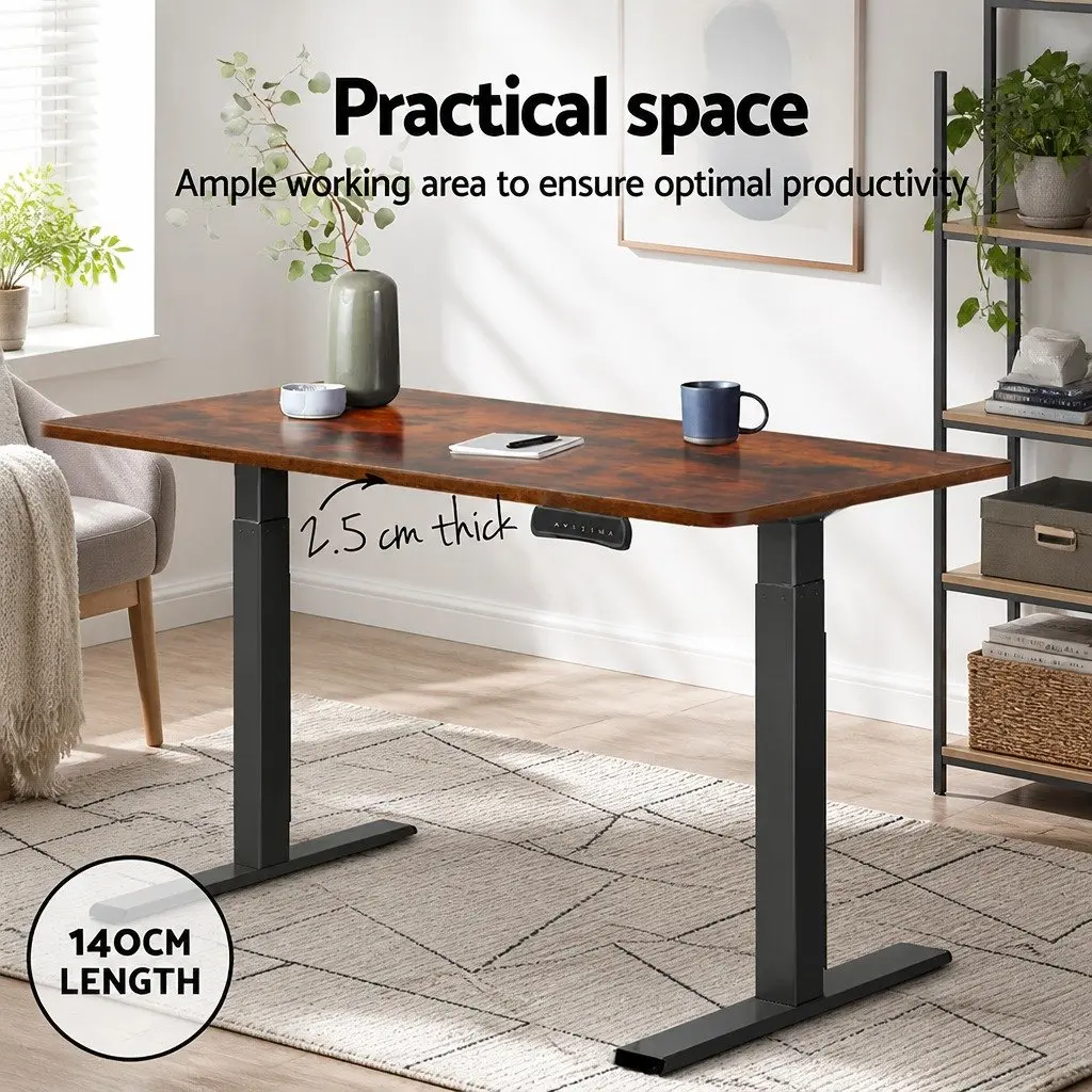 Standing Desk Top Rustic Brown 140cm x 70cm Office Workspace Surface