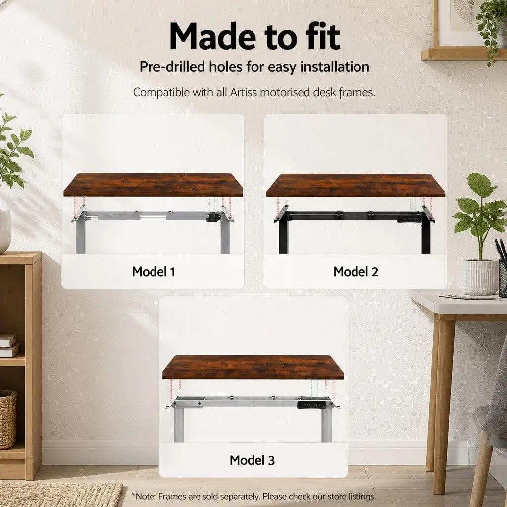 Standing Desk Top Rustic Brown 140cm x 70cm Office Workspace Surface