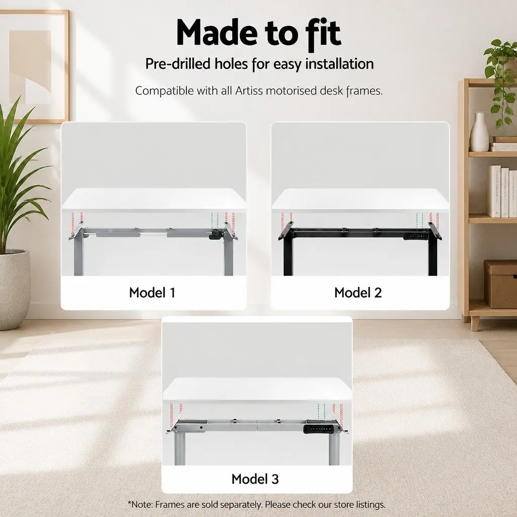 Standing Desk Top Office Work Surface 140cm White Particle Board Durable