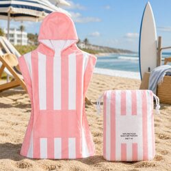 Kids Hooded Poncho Towel Quick Dry Beach Swim Cover Change Robe M 8-10 Years