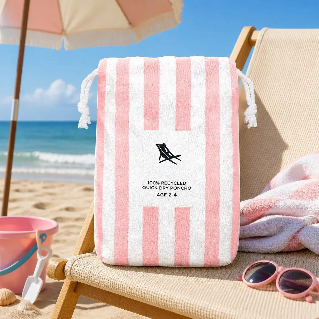 Kids Hooded Poncho Towel Quick Dry Beach Swim Cover Change Robe M 8-10 Years