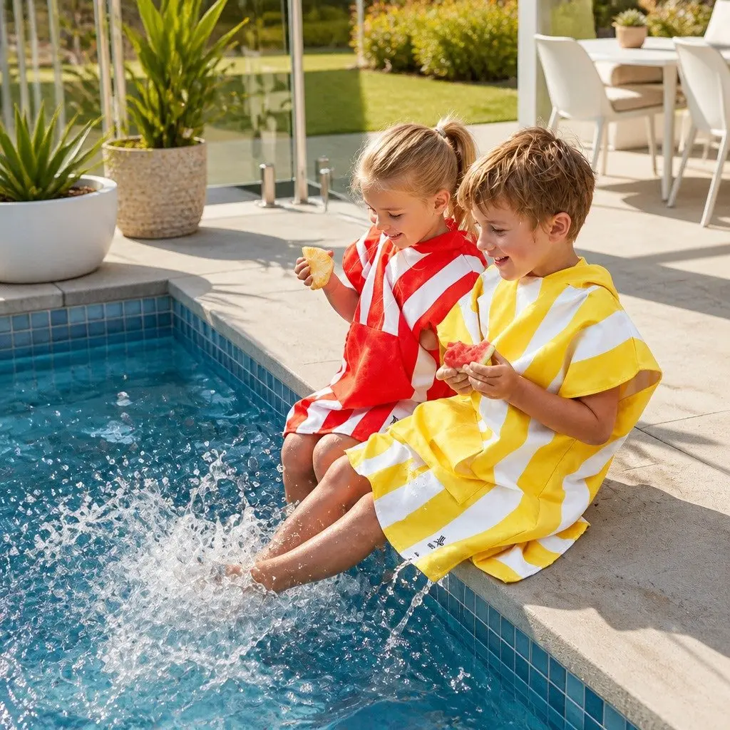 Hooded Poncho Towel Quick Dry Beach Cover XS 2-4 Years Boracay Yellow
