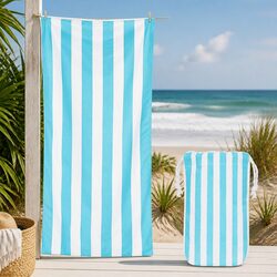 Reliable XL Quick Dry Beach Towel - Compact Design in Tulum Blue