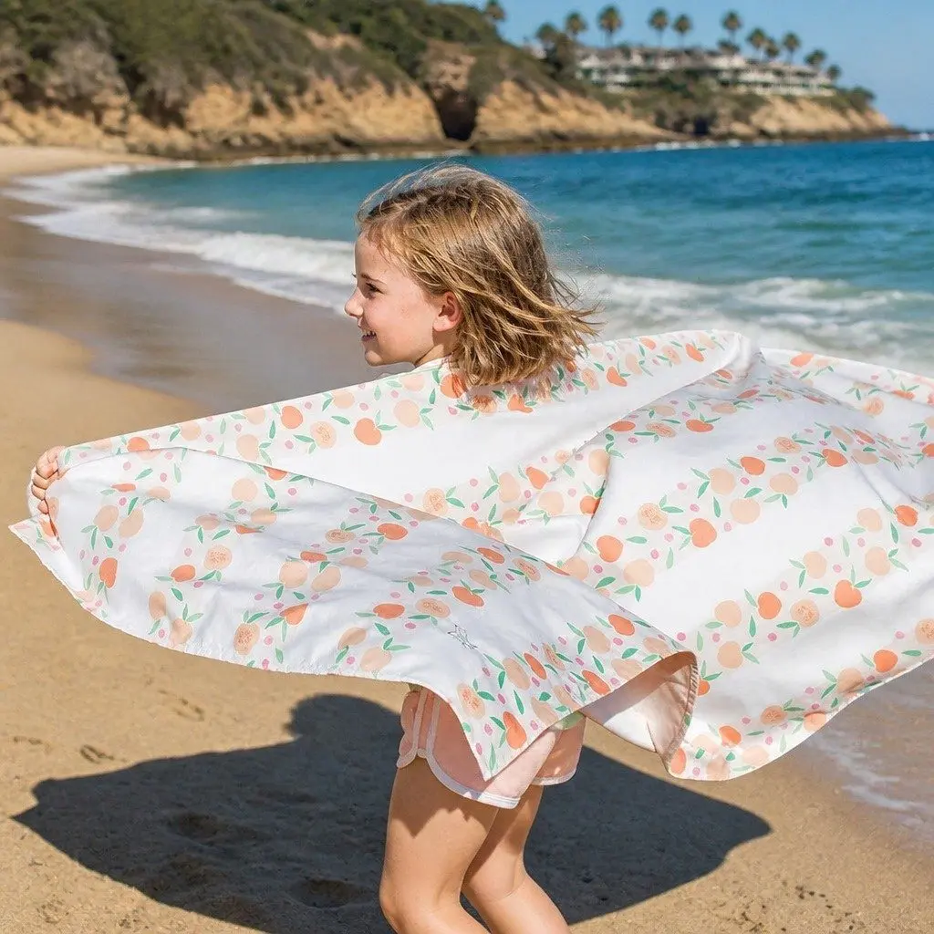 Kids Beach Towel Quick Dry Compact Lightweight Peach 130x70cm