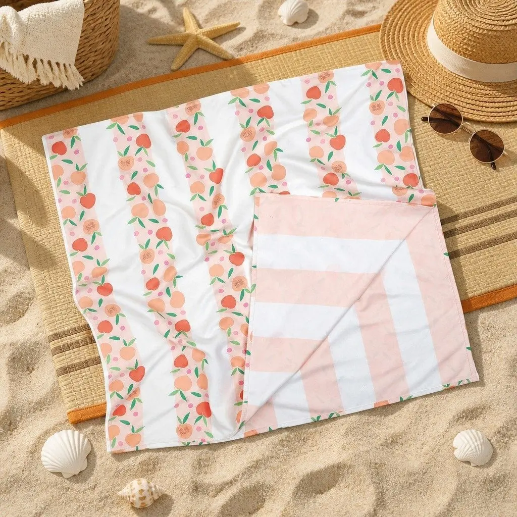 Kids Beach Towel Quick Dry Compact Lightweight Peach 130x70cm