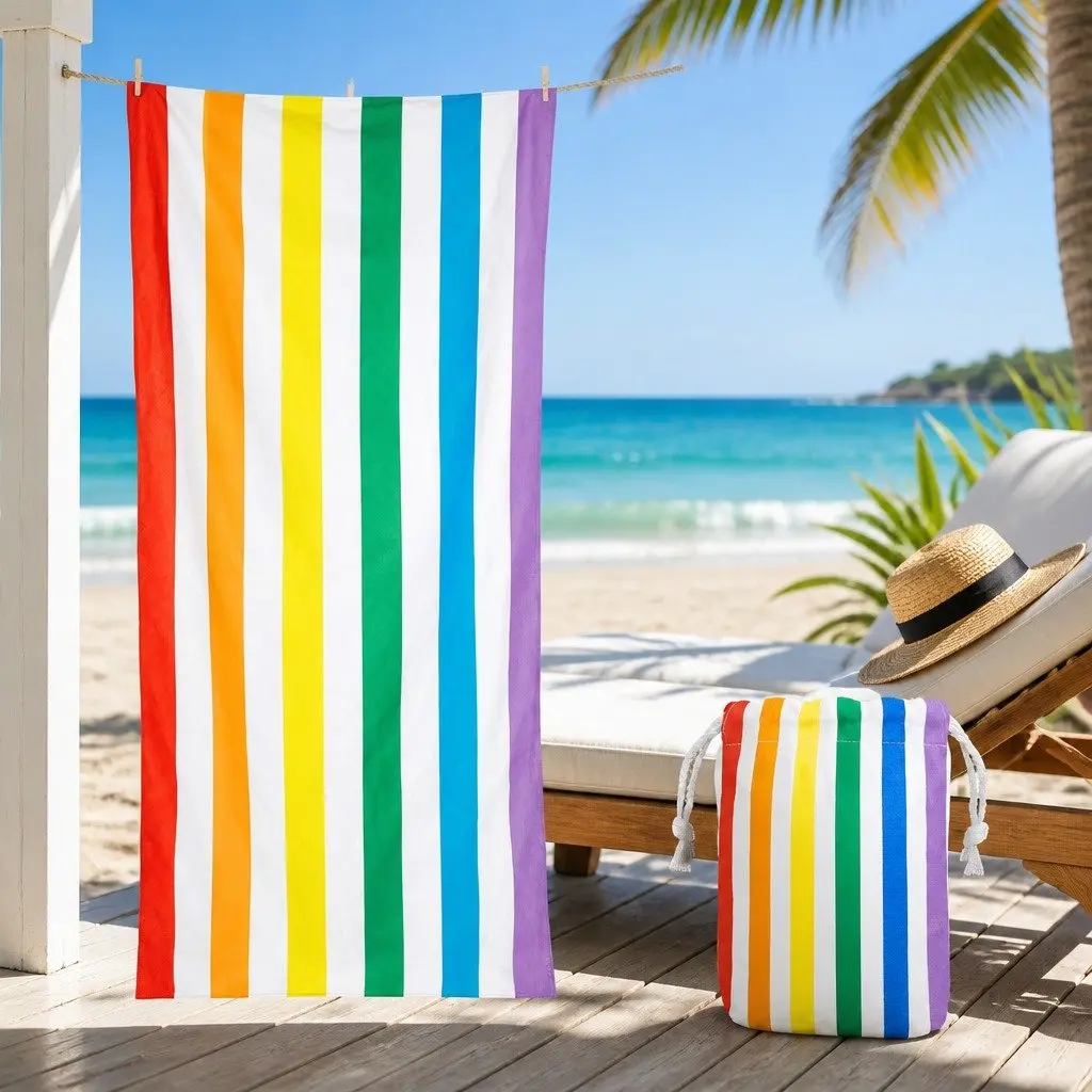 Beach Towel Quick Dry Large Rainbow Skies