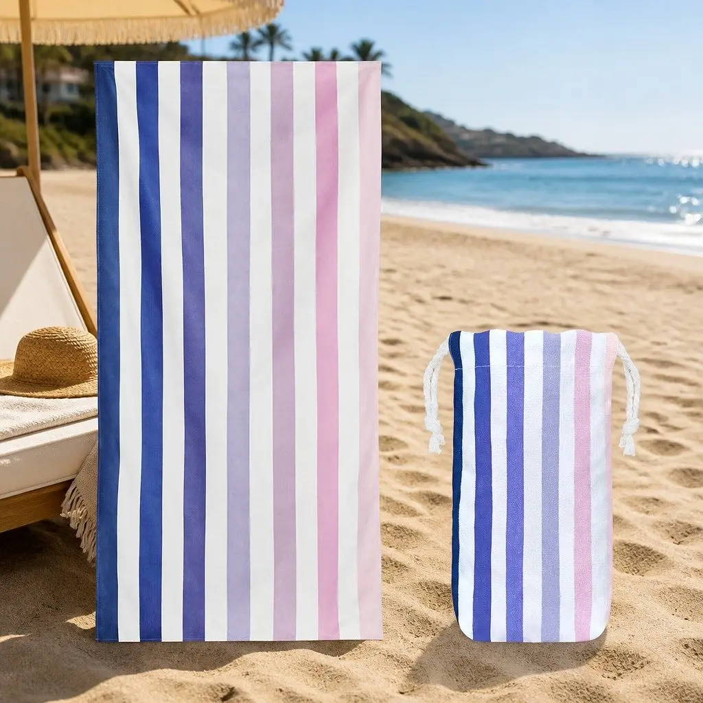 Extra Large Quick Dry Beach Towel Sand Free Travel 200cm x 90cm Dusk to Dawn
