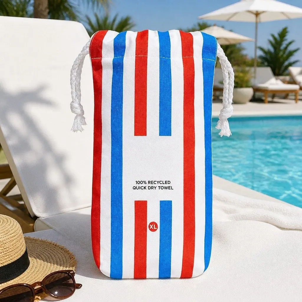 Beach Towel Extra Large Lightweight Quick Dry Striped Pattern Compact for Poolside and Travel