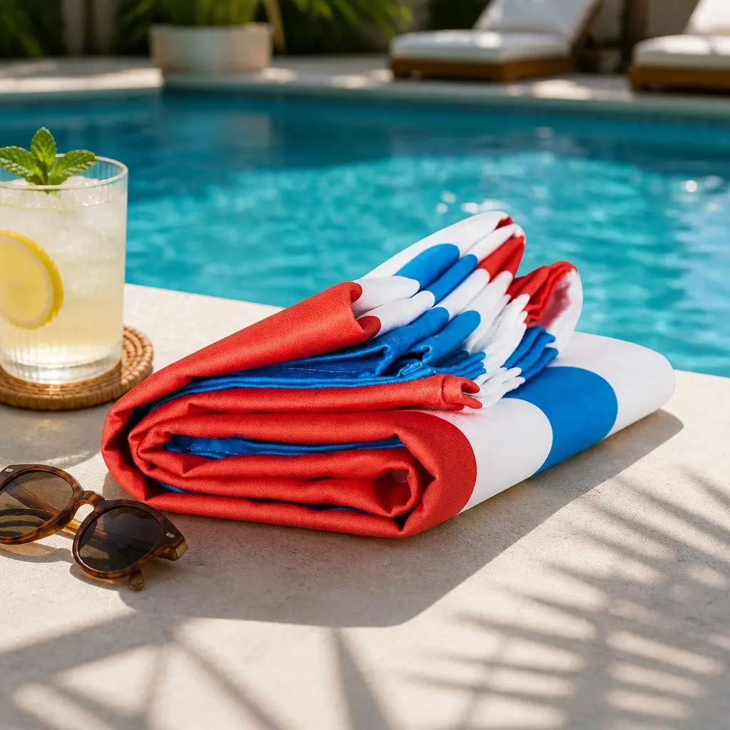 Beach Towel Extra Large Lightweight Quick Dry Striped Pattern Compact for Poolside and Travel