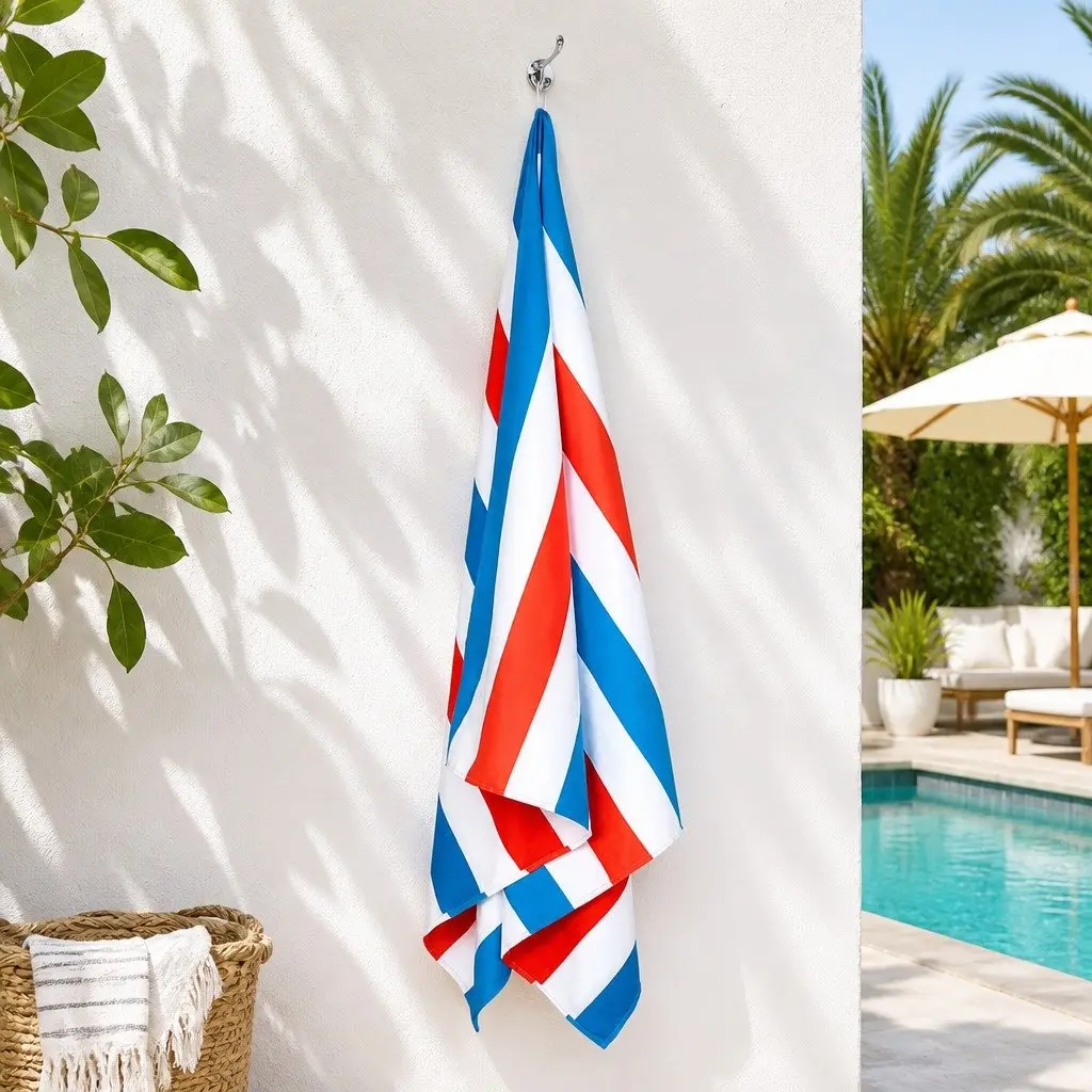 Beach Towel Extra Large Lightweight Quick Dry Striped Pattern Compact for Poolside and Travel
