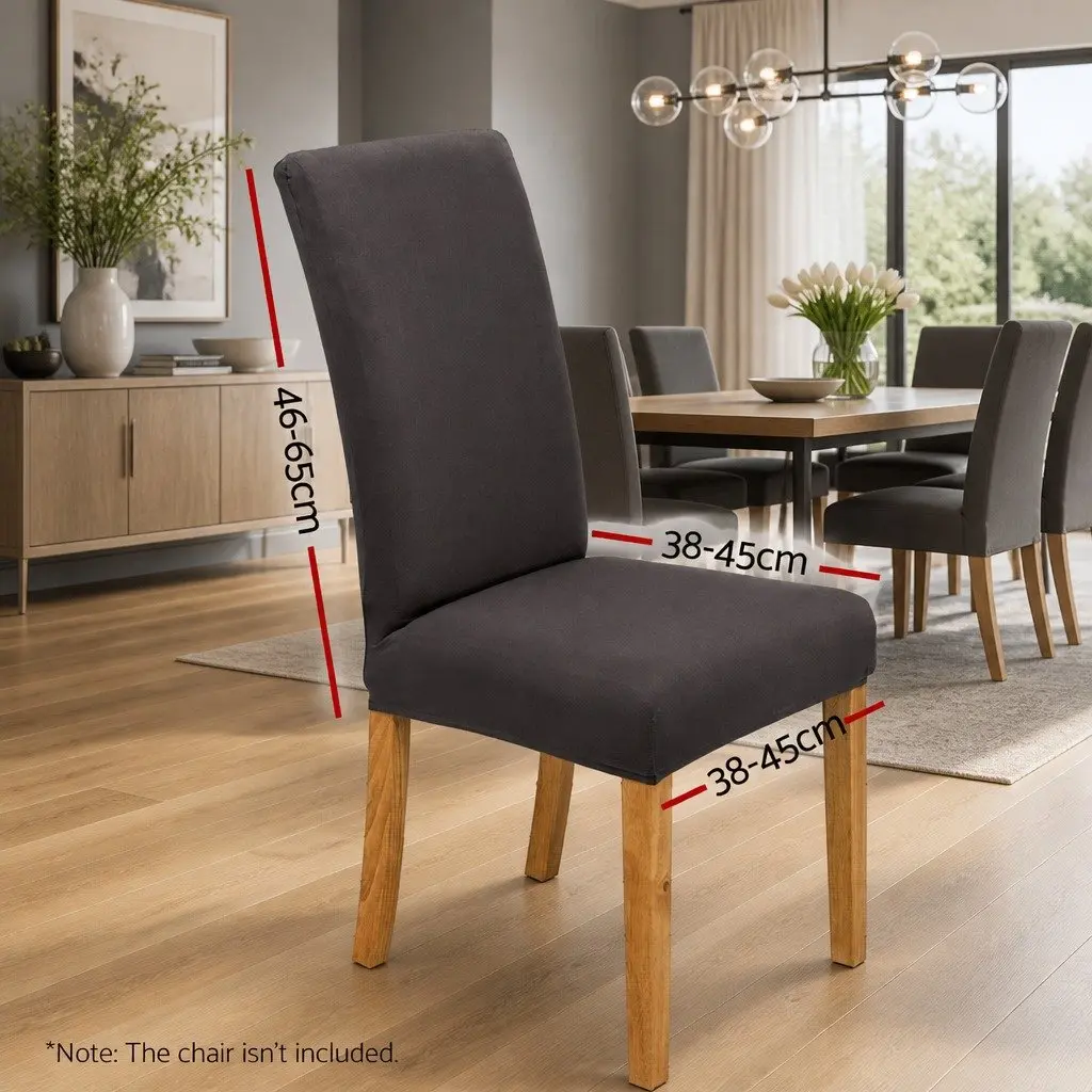 Dining Chair Covers Set 4x Spandex Stretch Slipcovers Grey Banquet Wedding Party