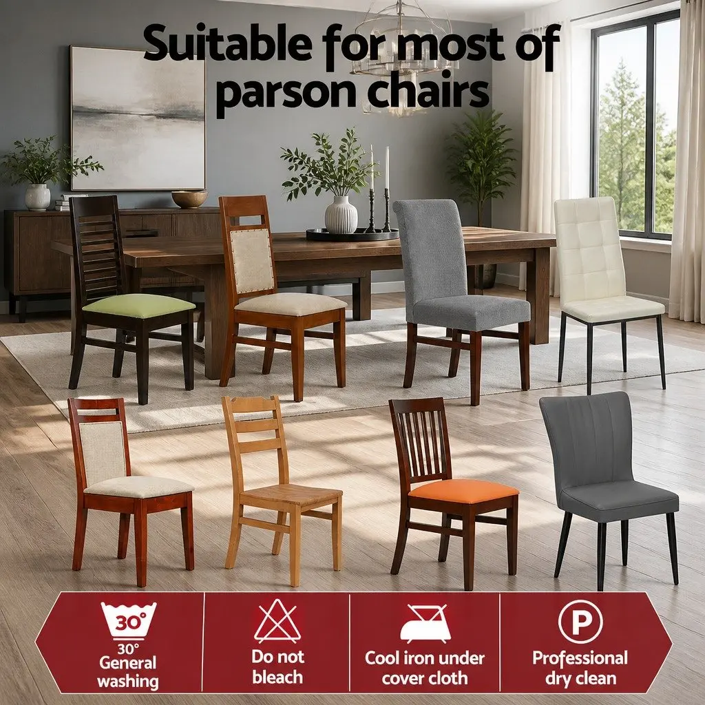 Dining Chair Covers Set 4x Spandex Stretch Slipcovers Grey Banquet Wedding Party