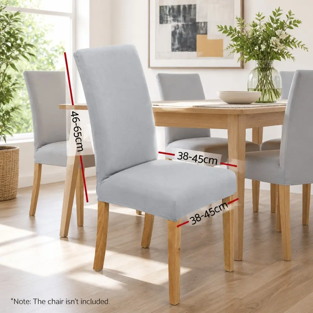 Dining Chair Covers Slipcovers Stretch Grey 4 Piece
