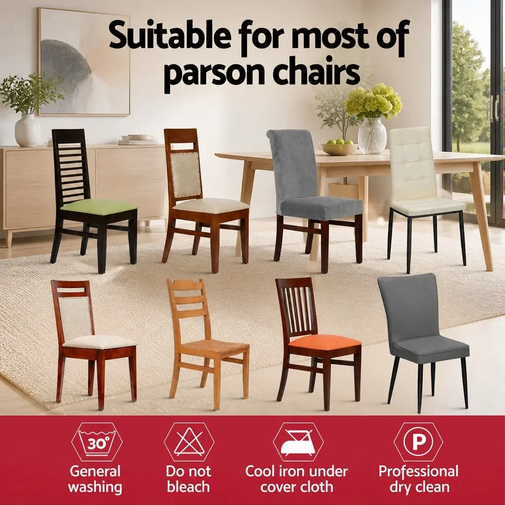 Dining Chair Covers Slipcovers Stretch Grey 4 Piece