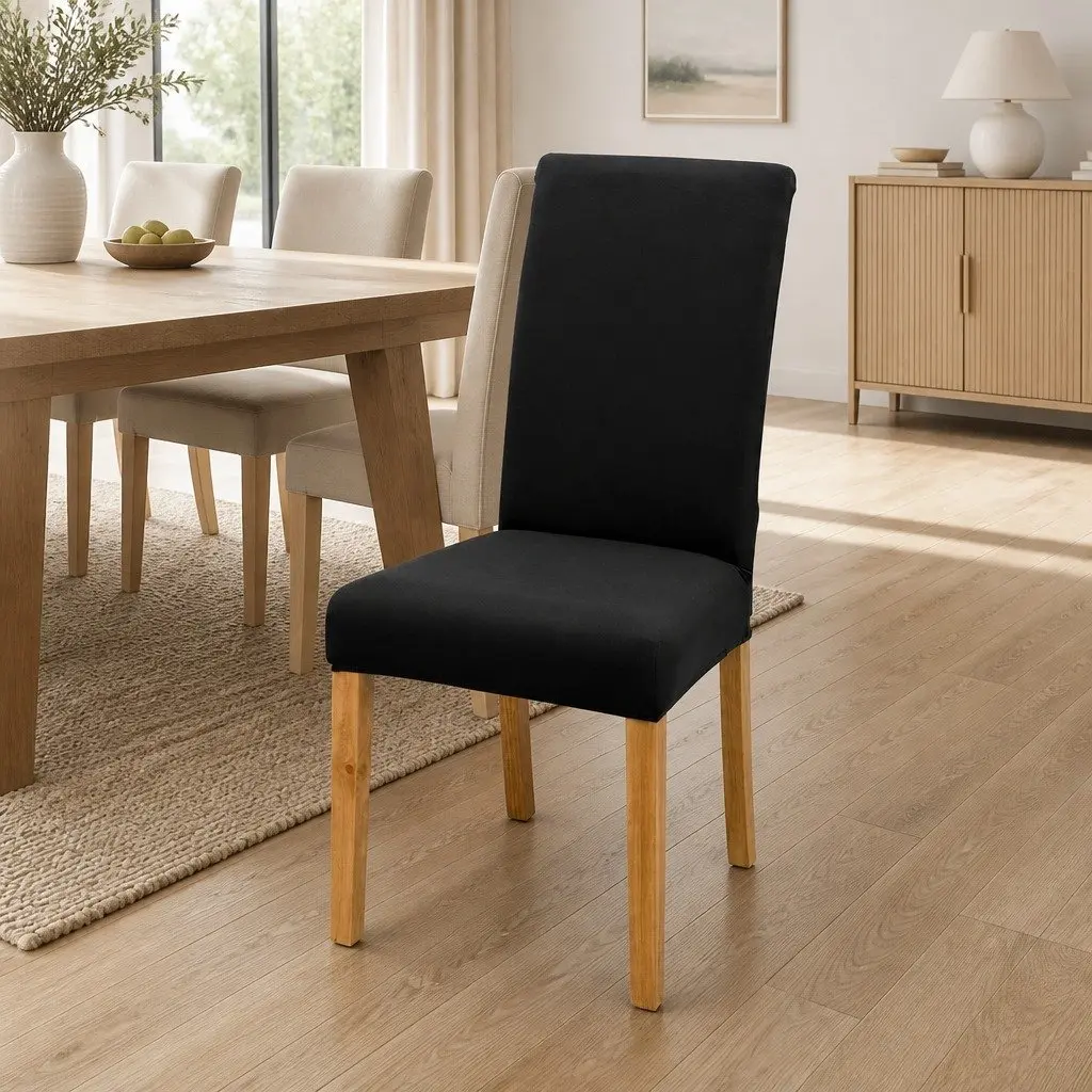 Dining Chair Covers Stretch Slipcovers Set of 6 Black