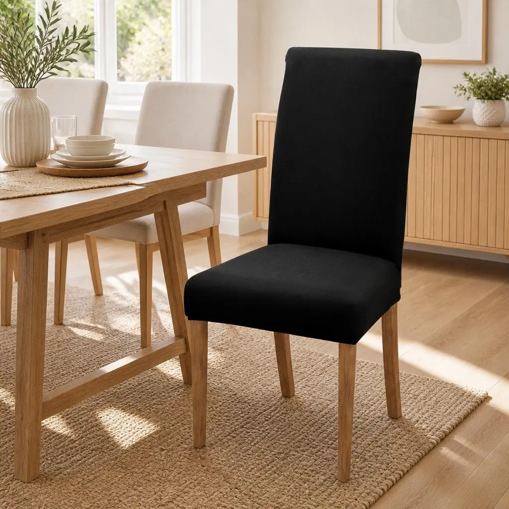 Dining Chair Covers Stretch Slipcovers Set of 6 Black