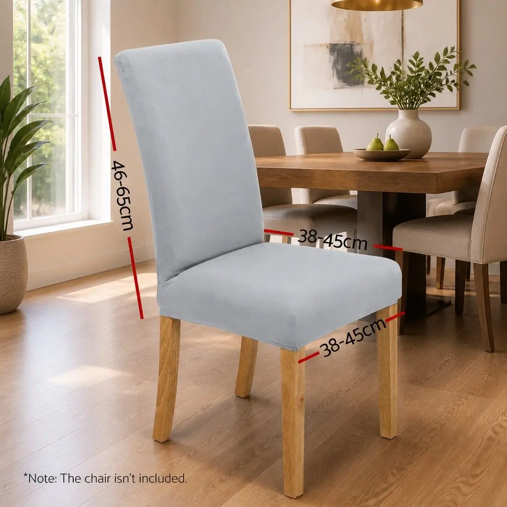 Dining Chair Covers Slipcovers Stretch Spandex 6 Piece Grey