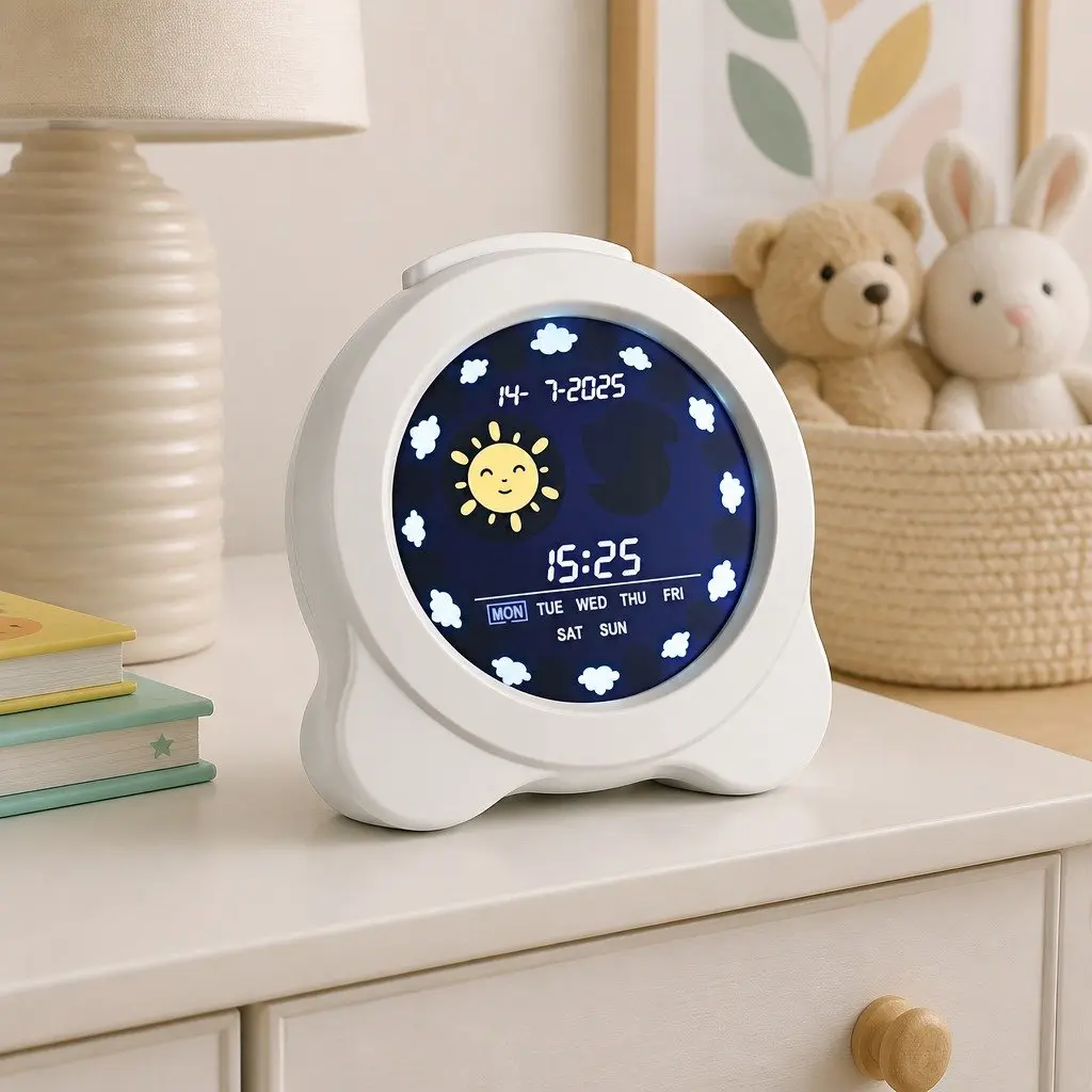 Digital Day Clock Calendar Alarm LCD Display 3.8 Inch White