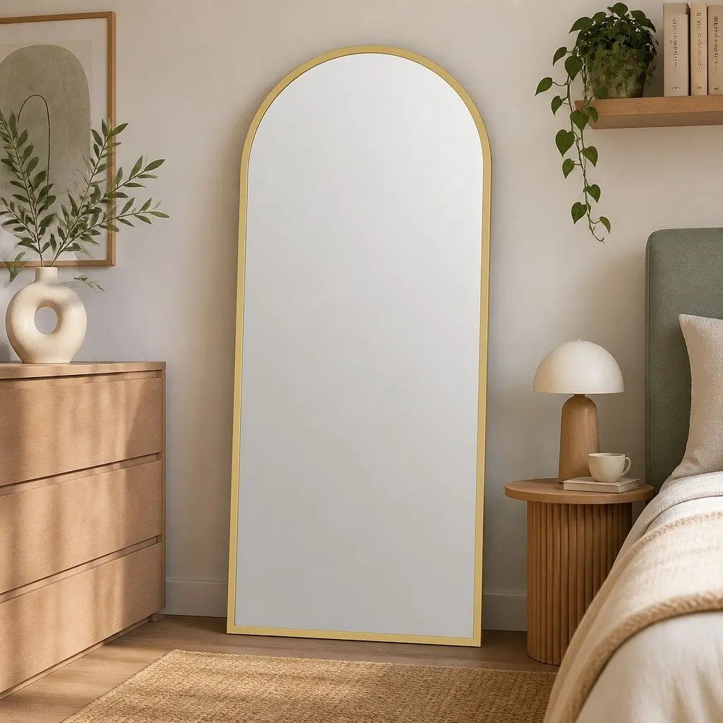 Full Length Mirror 180cm Floor Standing Wall Mounted Bedroom Hallway Black White