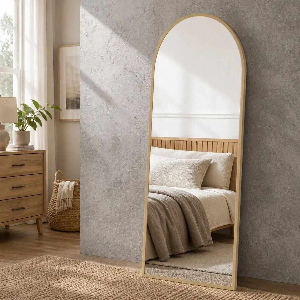 Full Length Mirror 180cm Floor Standing Wall Mounted Bedroom Hallway Black White