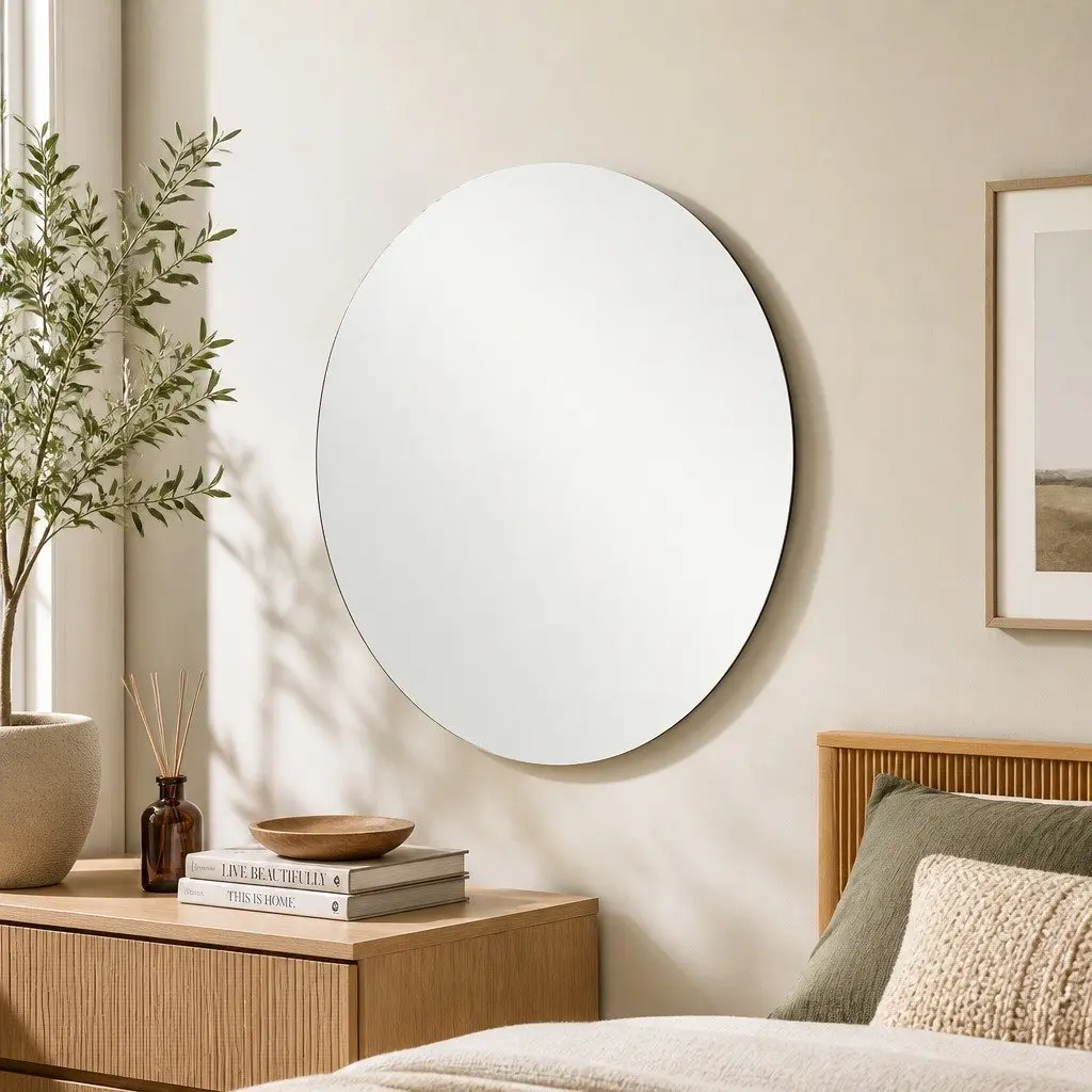 50cm Round Wall Mirror with Easy Setup