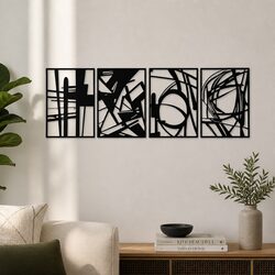 Practical 4-Piece Metal Wall Art Set for Modern Decor