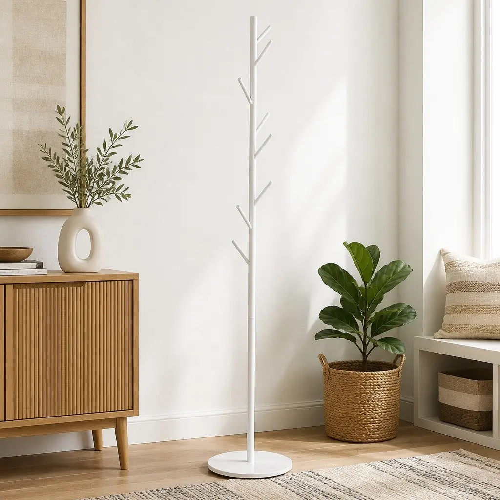 Coat Rack Stand with Eight Hooks