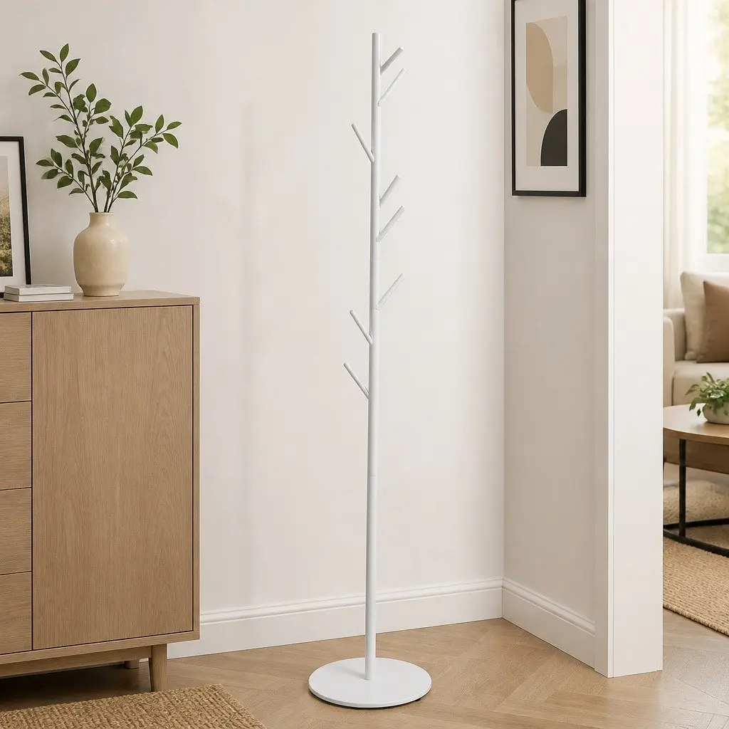 Coat Rack Stand with Eight Hooks