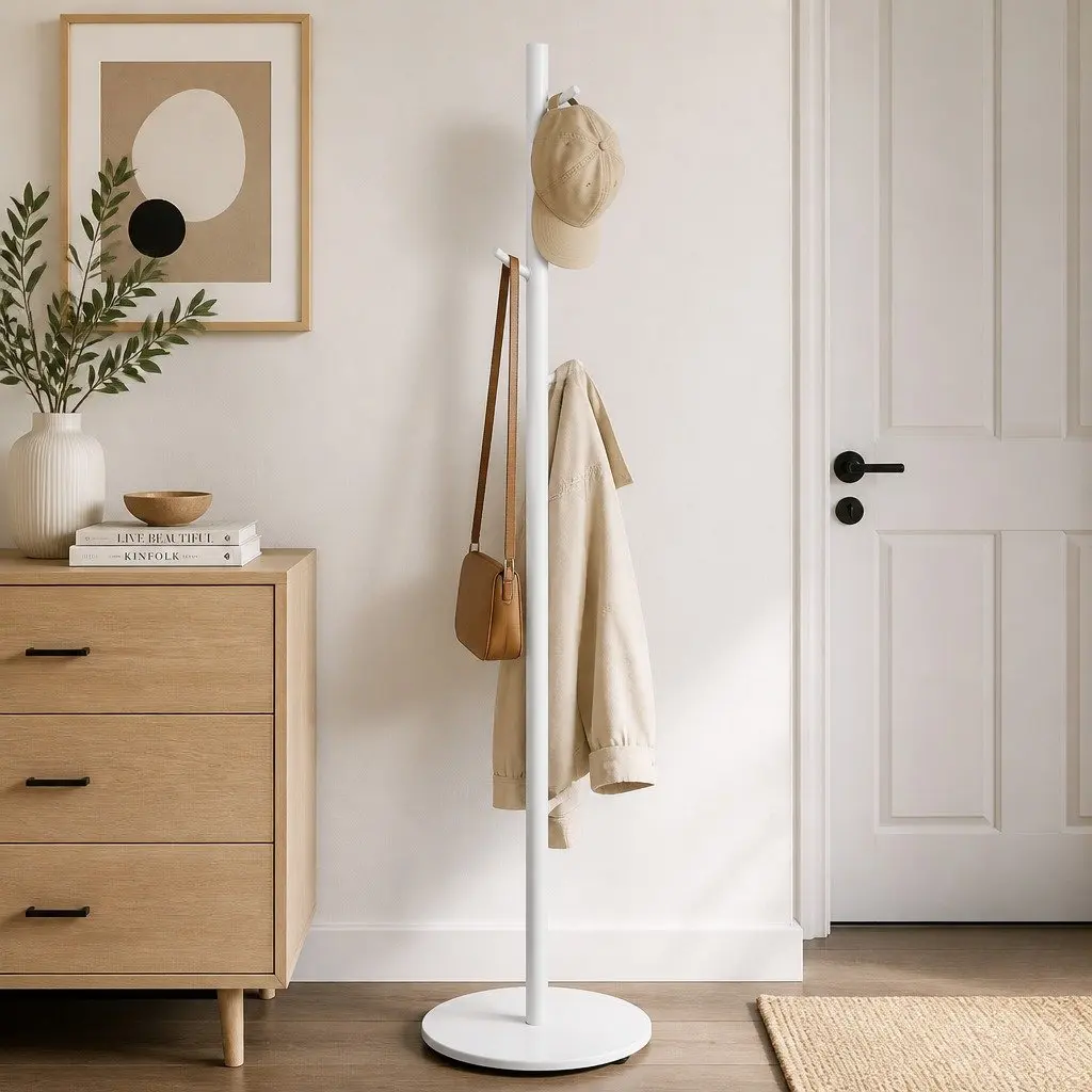 Coat Rack Stand with Eight Hooks