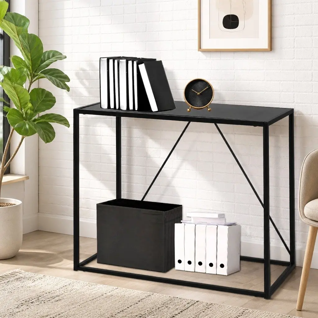 2-Tier Console Table Hallway Entryway Storage Furniture Living Room Sofa Side