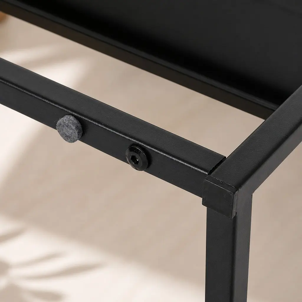 Console Table Storage 3-Tier 120cm Black