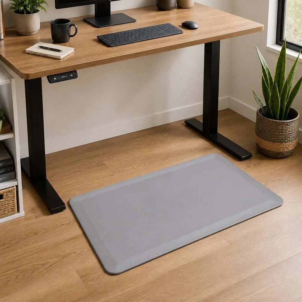 Anti Fatigue Standing Mat for Desk Kitchen Work 50x80cm Grey Non Slip Comfort Foam