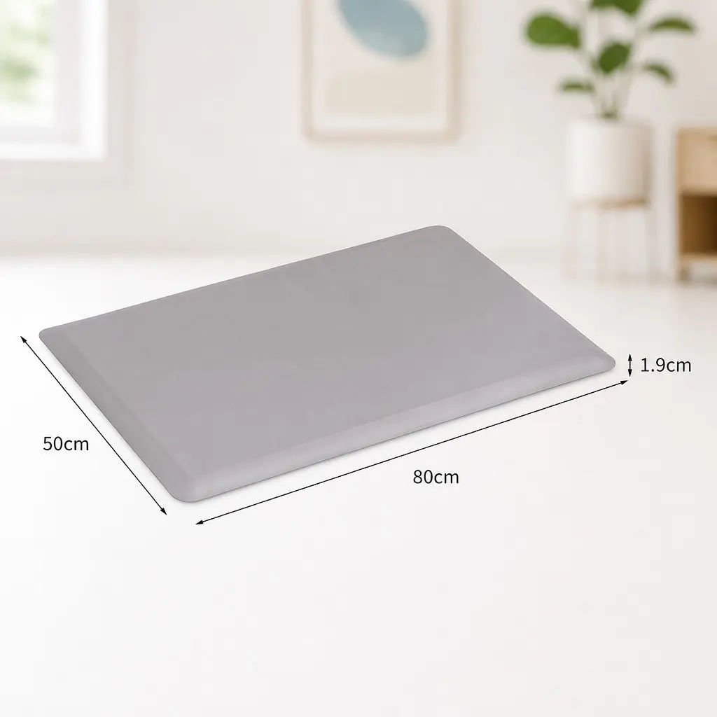 Anti Fatigue Standing Mat for Desk Kitchen Work 50x80cm Grey Non Slip Comfort Foam