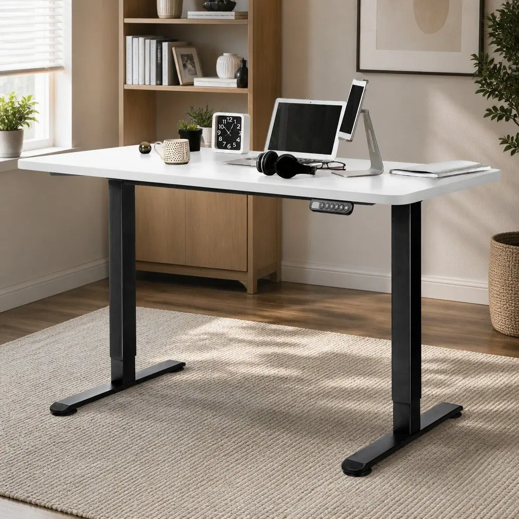Desktop Table Top 140x70cm White Particle Board MDF Veneer Pre-Drilled
