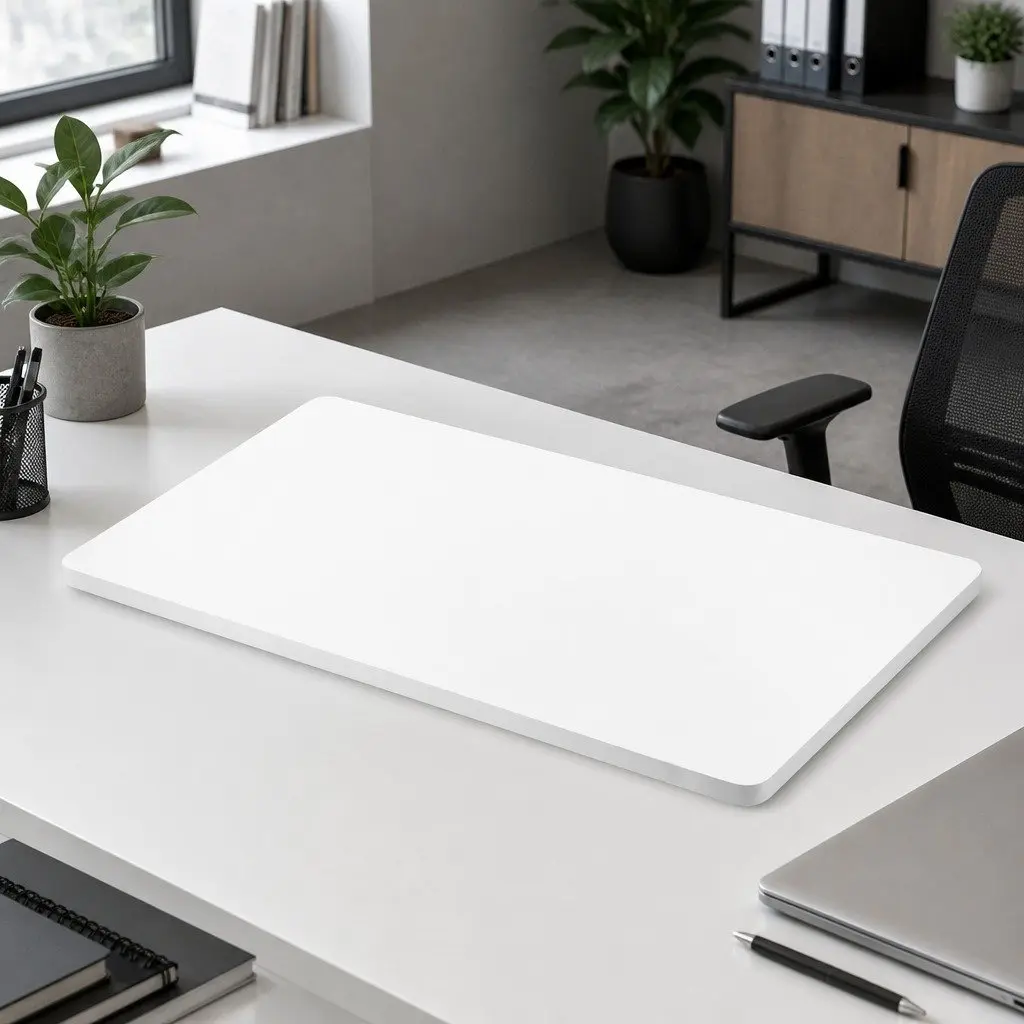Desktop Table Top 140x70cm White Particle Board MDF Veneer Pre-Drilled