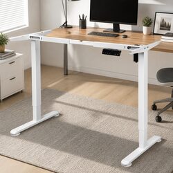Reliable Motorised Desk Frame in White for Versatile Use