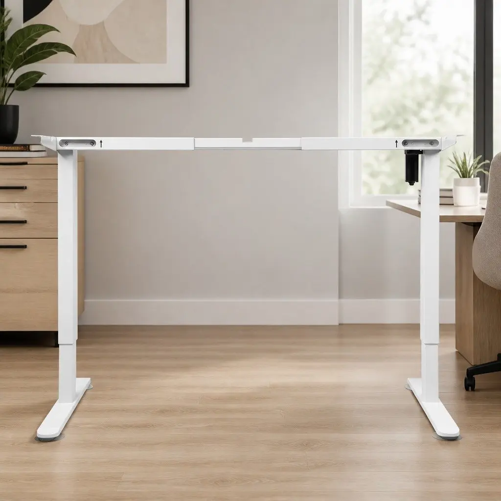 Motorised Standing Desk Frame Height Adjustable White Office Home