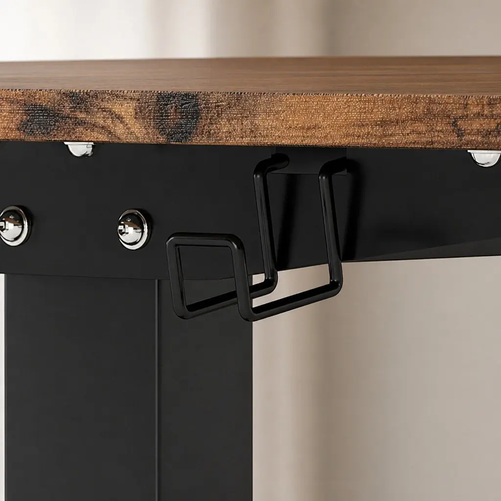 Electric Standing Desk Height Adjustable 120cm Motorised Sit Stand Vintage Oak