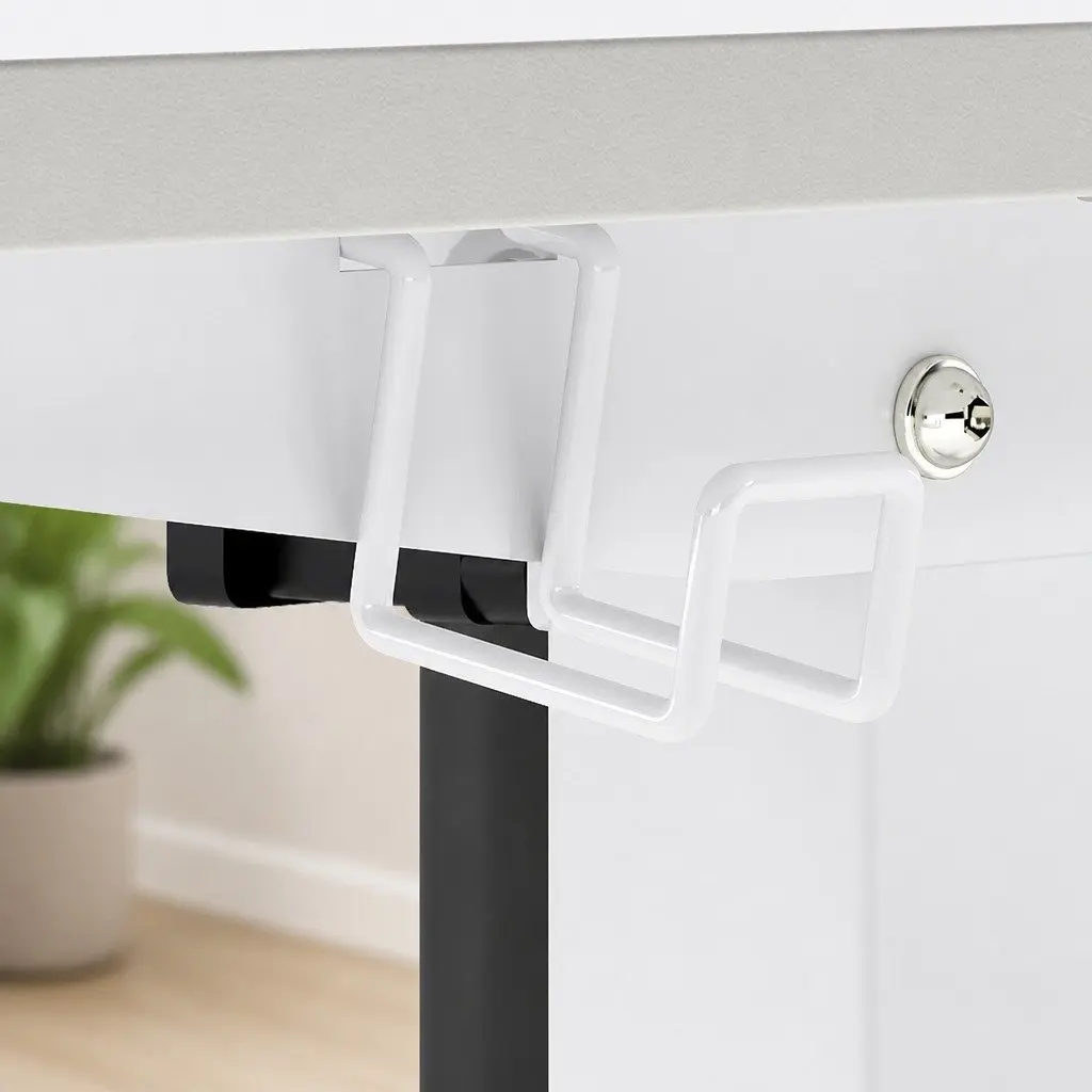 Electric Standing Desk Height Adjustable 72-116cm Motorised White Dual-Panel Office Computer Desk