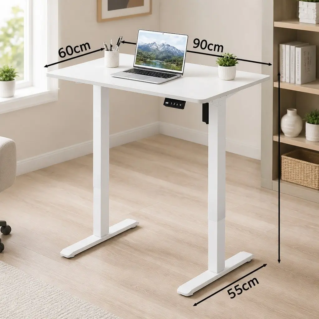 Electric Standing Desk Height Adjustable 72-116cm Home Office White