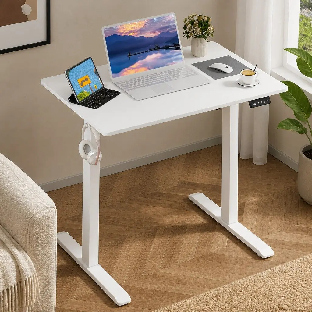 Electric Standing Desk Height Adjustable 72-116cm Home Office White