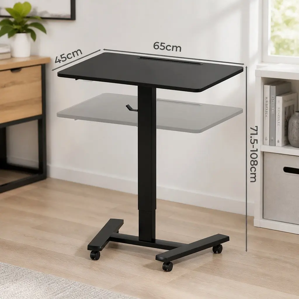 Mobile Standing Desk with Height Adjustment