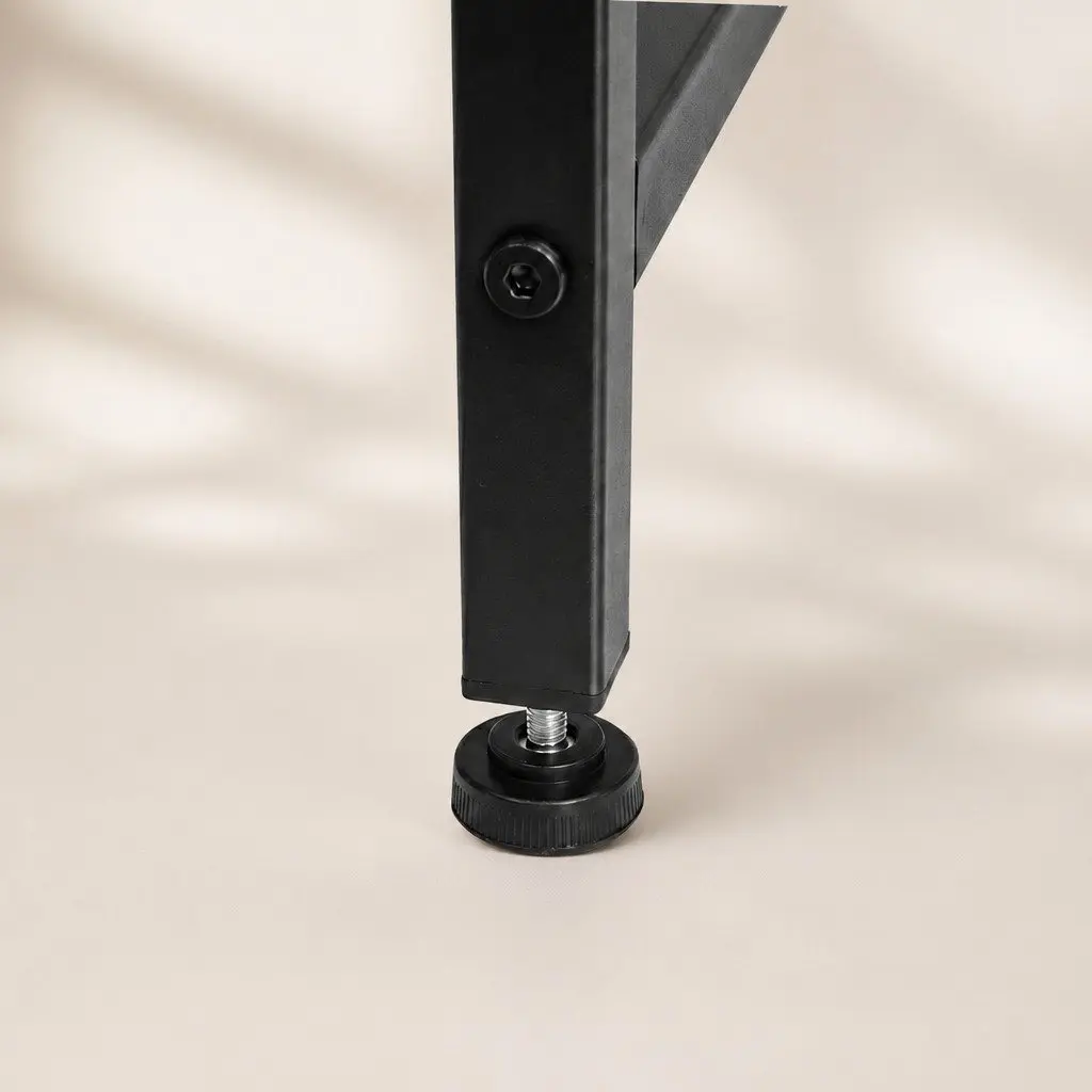 Gaming Computer Desk Adjustable Height 5-Level Monitor Stand Storage Shelf Headphone Hook 80cm x 50cm x 84.5cm-120cm Black