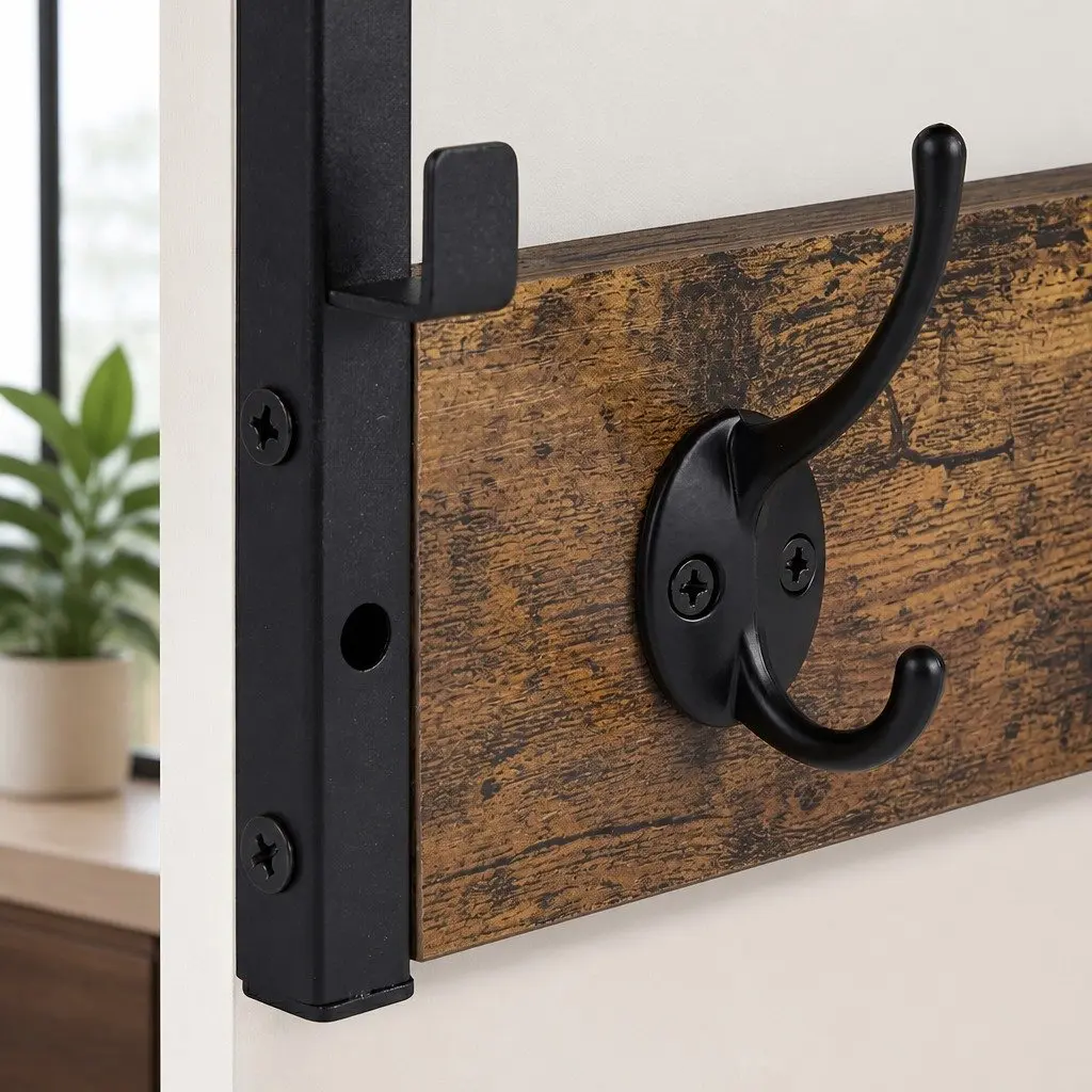 Wall-Mounted Coat Rack with 7 Hooks and Shelf