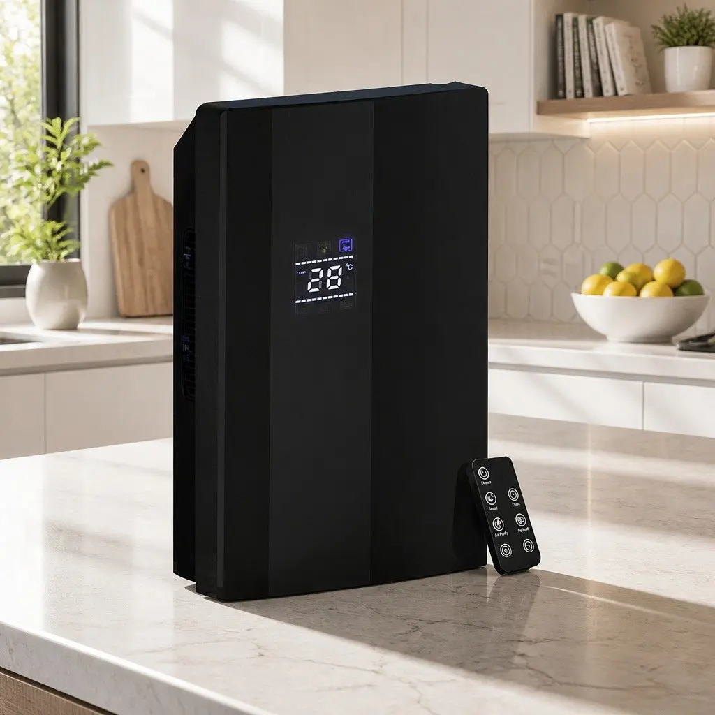 Dehumidifier Air Purifier 2L Black Quiet Remote Control