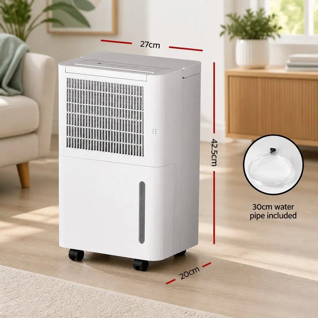 Dehumidifier 12L Air Purifier Portable White Compact Quiet 2-in-1