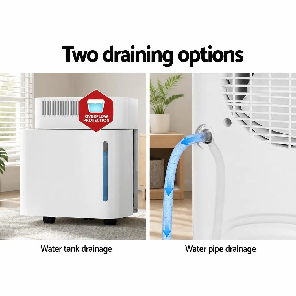 Dehumidifier 12L Air Purifier Portable White Compact Quiet 2-in-1