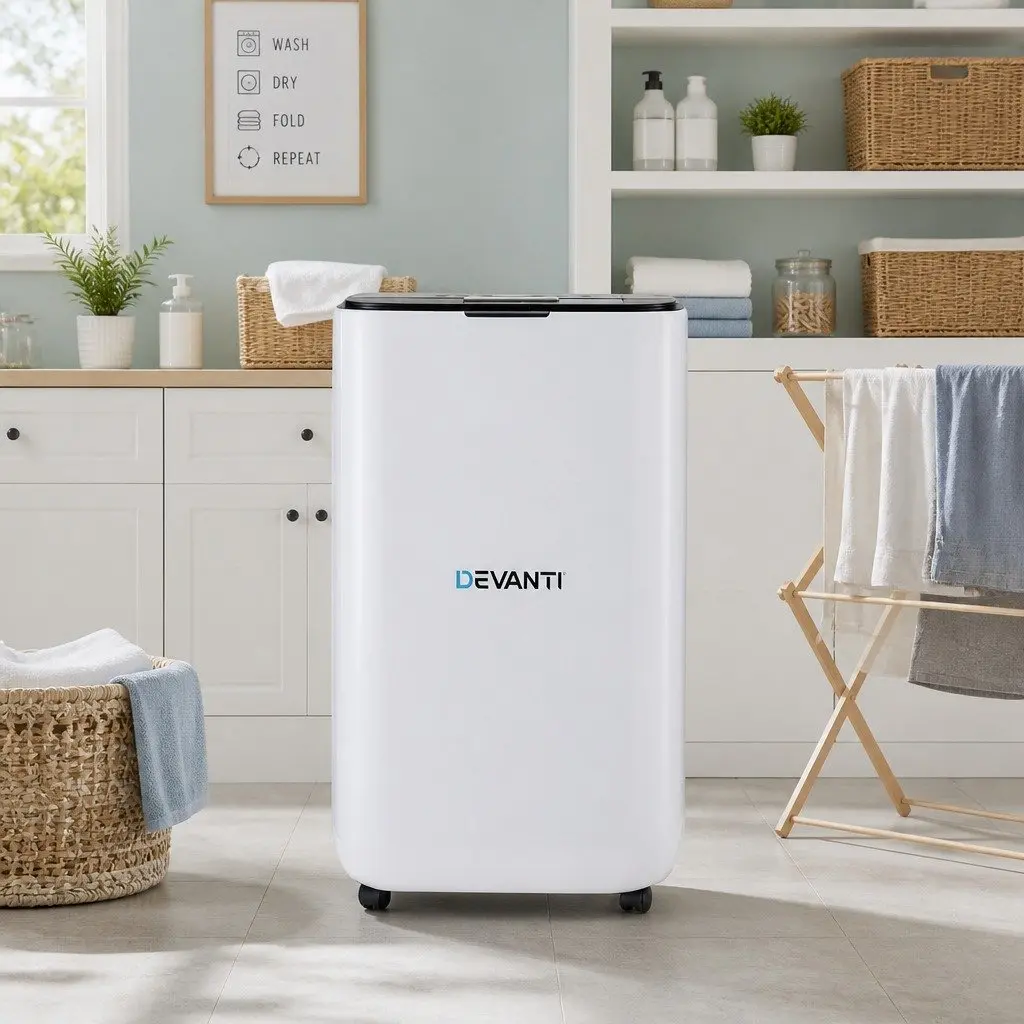 Dehumidifier 20L/Day Air Purifier Fan Clothes Dryer White Large Room