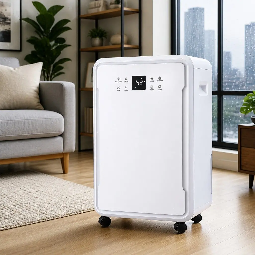 Dehumidifier Large Capacity 50L Per Day White for Laundry Drying Large Room Use